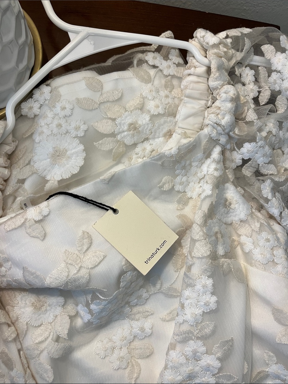 Trina Turk Cream Floral Lace Dress